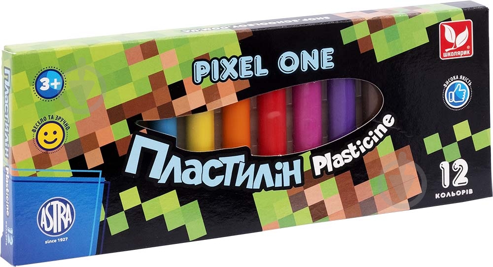 Пластилин восковый круглый Pixel One 12 цветов Школярик - фото 1 Пластилин восковый круглый Pixel One 12 цветов Школярик - фото 1