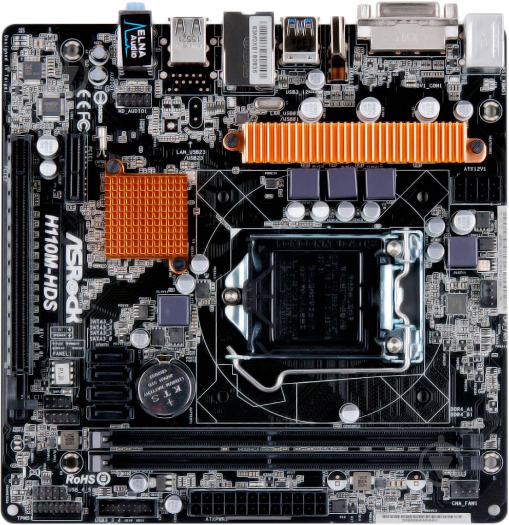 Материнська плата ASRock H110M-HDS (Socket 1151, Intel H110, mirco ATX) - фото 1 Материнська плата ASRock H110M-HDS (Socket 1151, Intel H110, mirco ATX) - фото 1