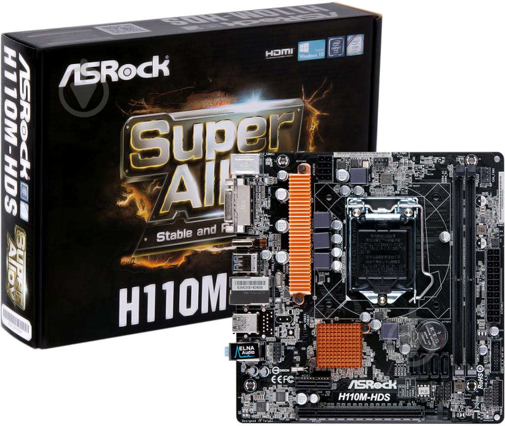 Материнська плата ASRock H110M-HDS (Socket 1151, Intel H110, mirco ATX) - фото 7 Материнська плата ASRock H110M-HDS (Socket 1151, Intel H110, mirco ATX) - фото 7