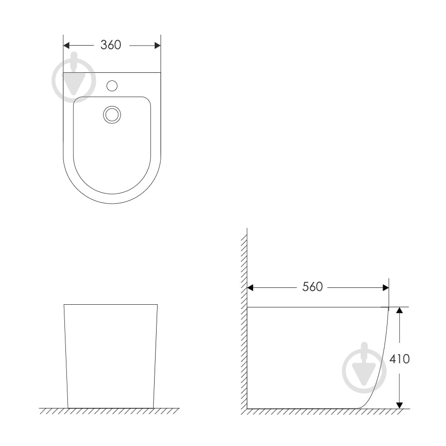 Биде напольное Imprese Lesna i11508 black - фото 2