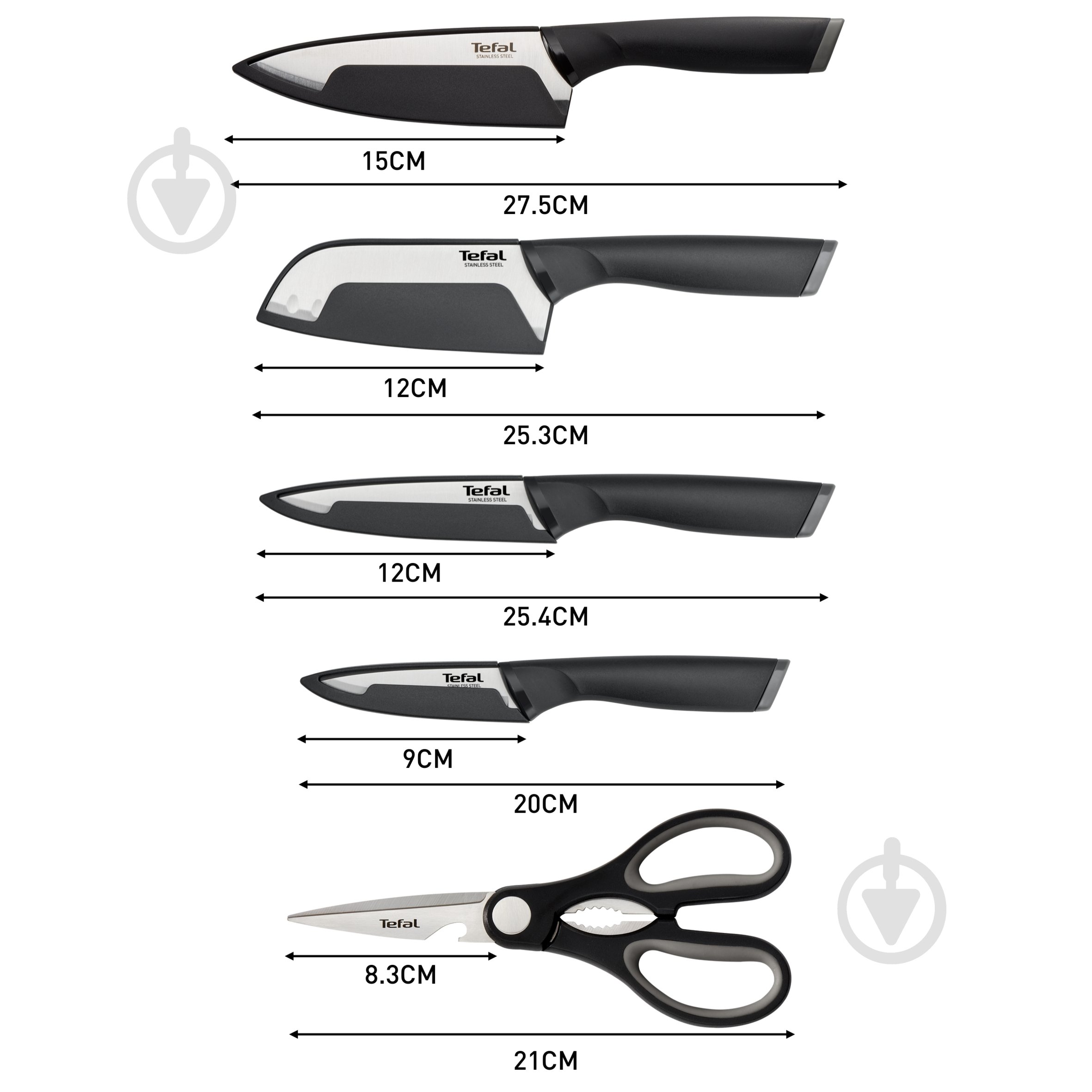 Набор ножей Tefal Comfort 5 предметов K2215S55 - фото 6