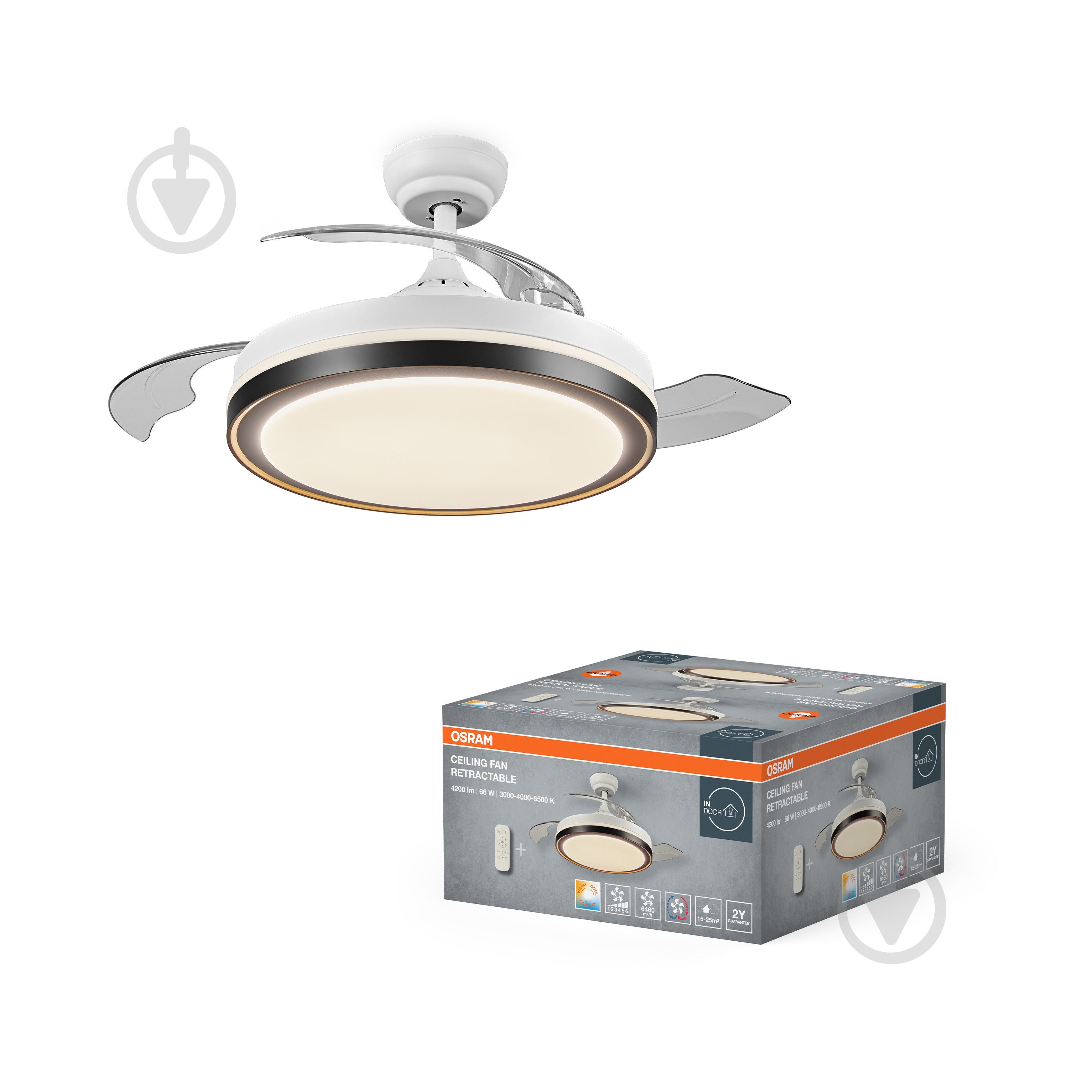 Люстра-вентилятор Osram Ceiling Fan Retractable 36 Вт - фото 2