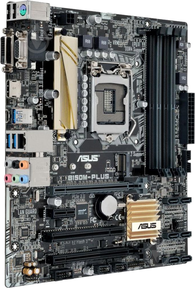 Материнская плата Asus B150M-PLUS (Socket 1151, Intel B150, mirco ATX) - фото 2 Материнская плата Asus B150M-PLUS (Socket 1151, Intel B150, mirco ATX) - фото 2