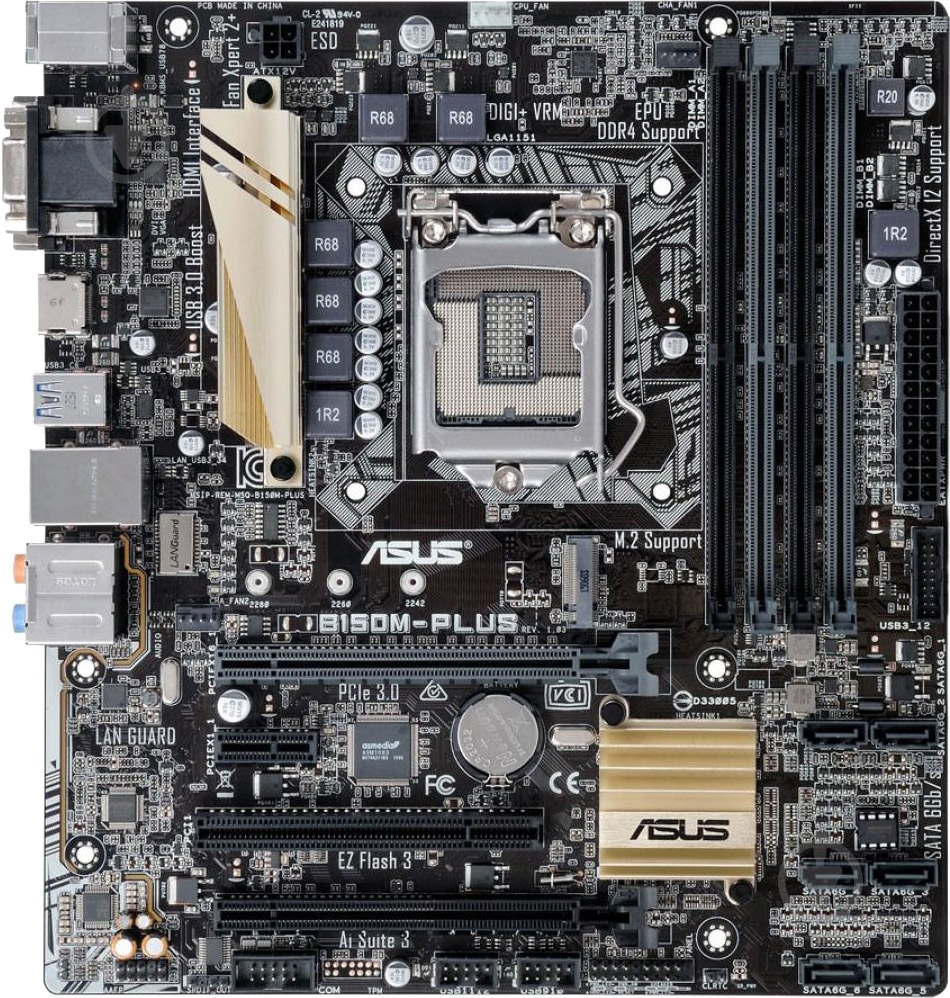 Материнская плата Asus B150M-PLUS (Socket 1151, Intel B150, mirco ATX) - фото 1 Материнская плата Asus B150M-PLUS (Socket 1151, Intel B150, mirco ATX) - фото 1