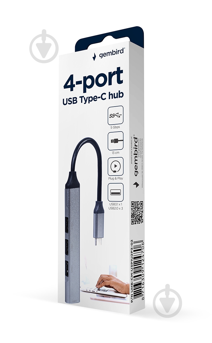 USB-хаб Gembird Type-C на 4 порта - фото 3