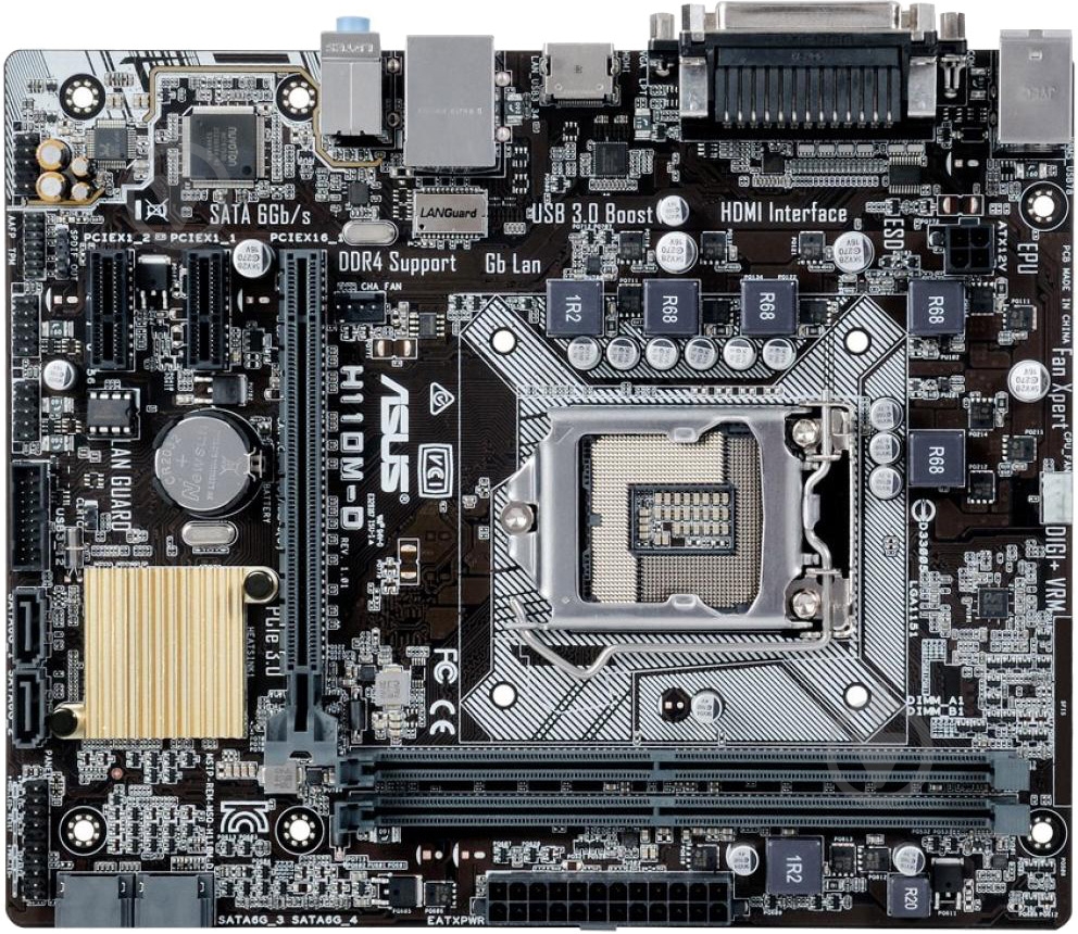 Материнская плата Asus H110M-D (Socket 1151, Intel H110, mirco ATX) - фото 1