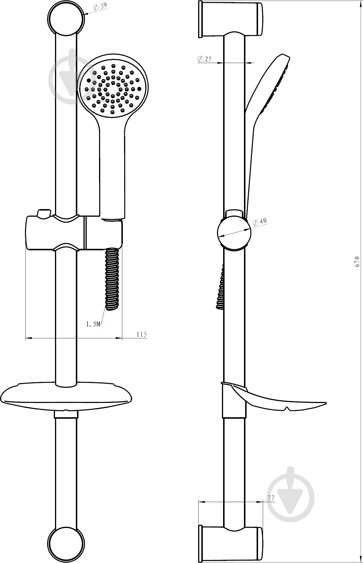 Душевой набор VOLLE Nemo 15146100 - фото 2