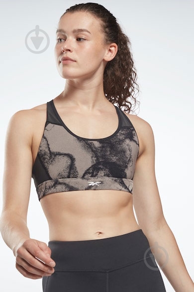 Бра Reebok Lux Jacquard Black/Grey HF0172 р.XS серый - фото 1