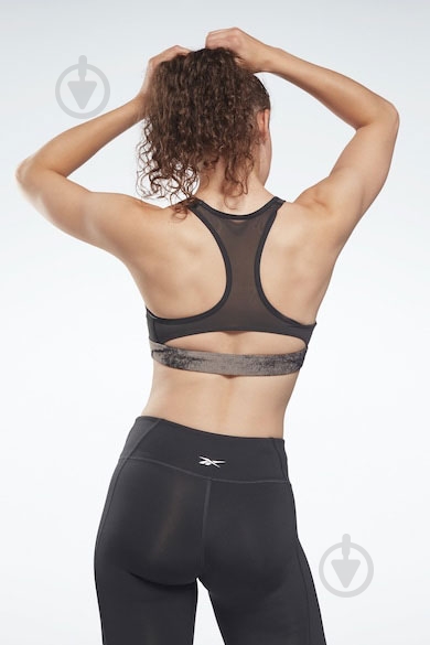 Бра Reebok Lux Jacquard Black/Grey HF0172 р.XS серый - фото 3