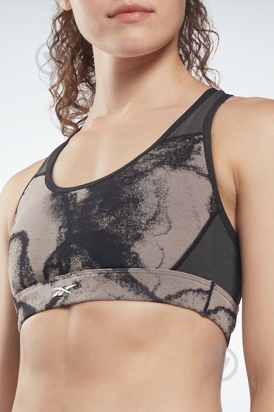 Бра Reebok Lux Jacquard Black/Grey HF0172 р.XS серый - фото 2