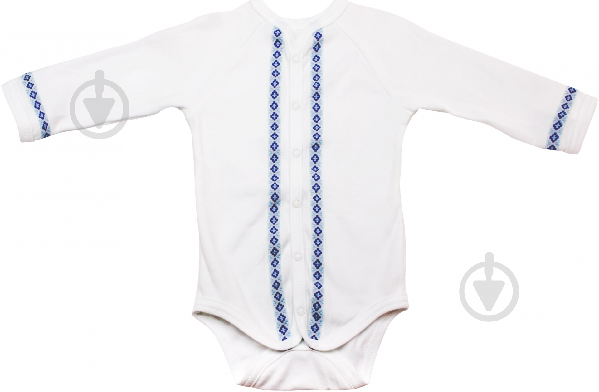 Боди Sweet baby Орнамент голубой р.68 белый с голубым 012.402.1 г - фото 1