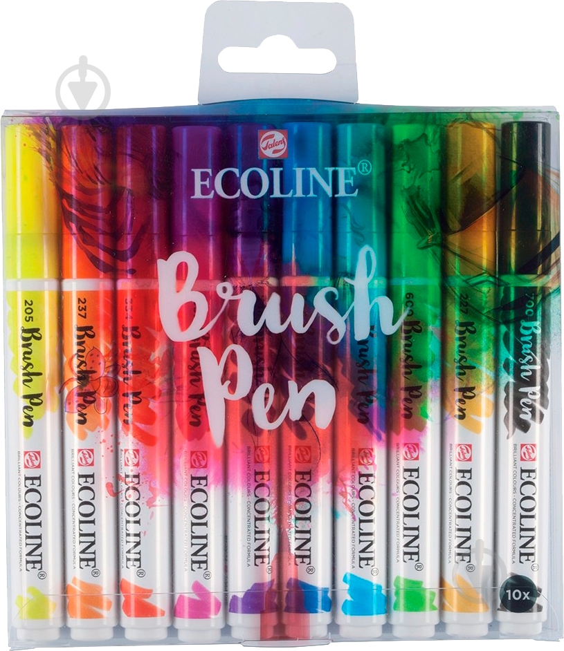 Набор кистей Ecoline Talens Brushpen 10 штук 11509002 разноцветный - фото 1