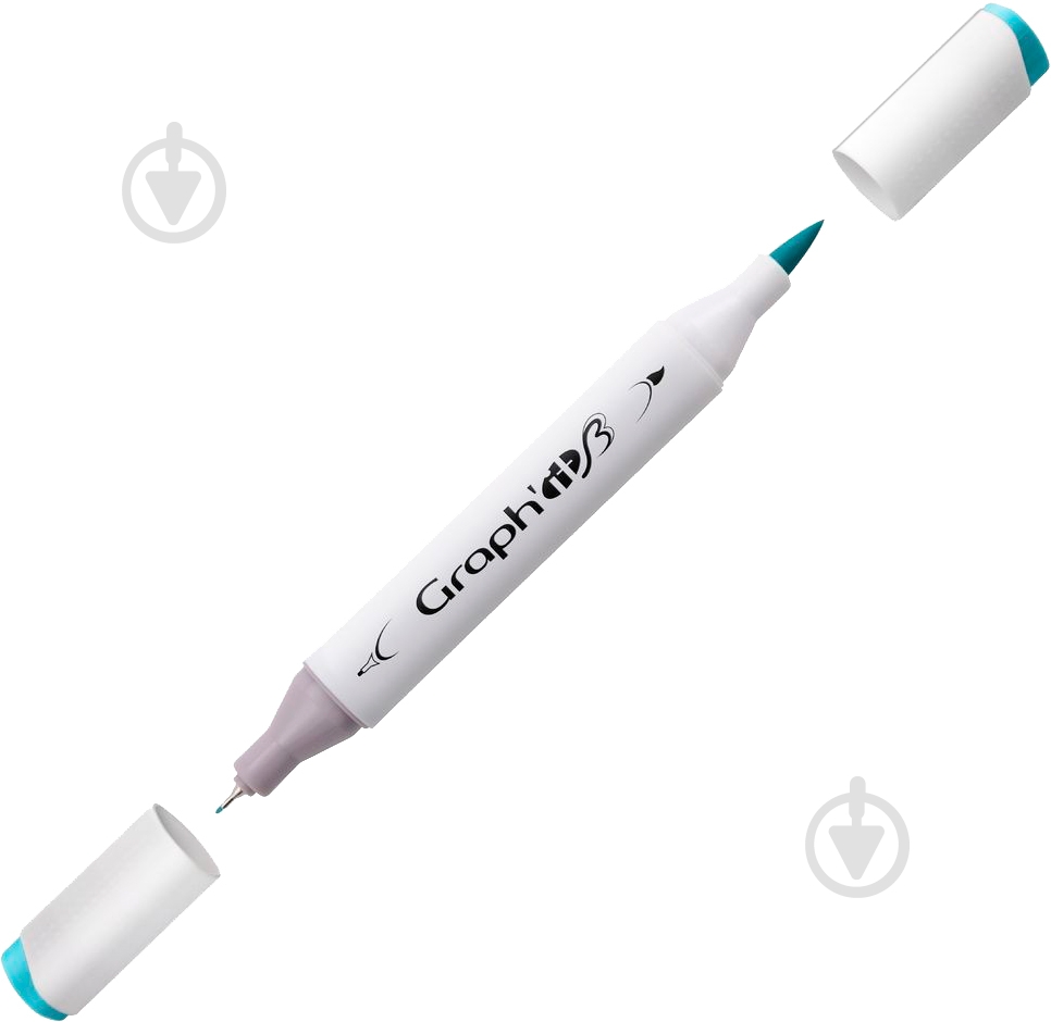 Маркер двусторонний Graph'it Brushmarker GI87150 голубой - фото 1 Маркер двусторонний Graph'it Brushmarker GI87150 голубой - фото 1