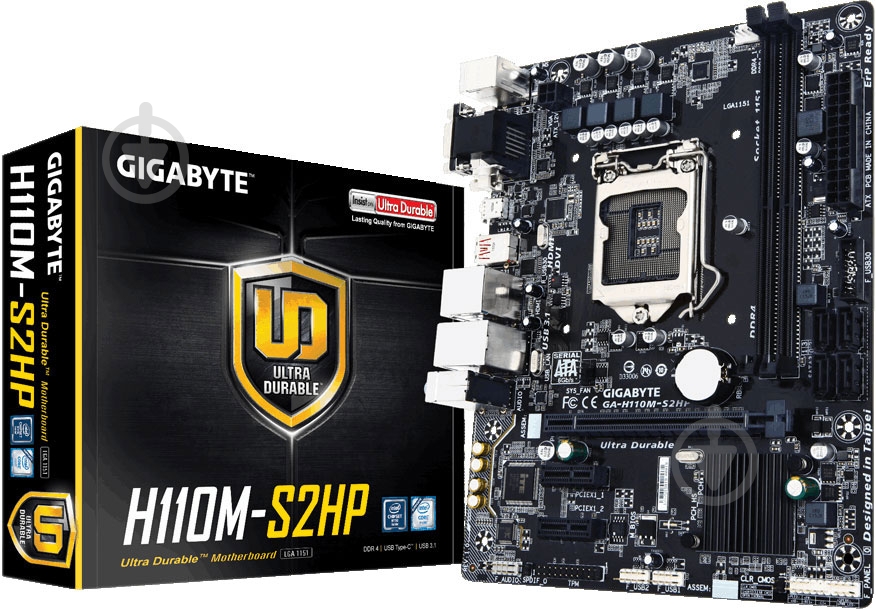 Материнська плата Gigabyte GA-H110M-S2HP (Socket 1151, Intel H110, mirco ATX) - фото 4 Материнська плата Gigabyte GA-H110M-S2HP (Socket 1151, Intel H110, mirco ATX) - фото 4