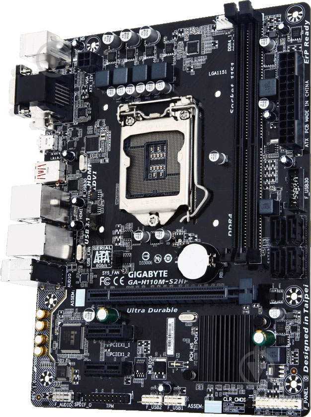 Материнська плата Gigabyte GA-H110M-S2HP (Socket 1151, Intel H110, mirco ATX) - фото 2 Материнська плата Gigabyte GA-H110M-S2HP (Socket 1151, Intel H110, mirco ATX) - фото 2