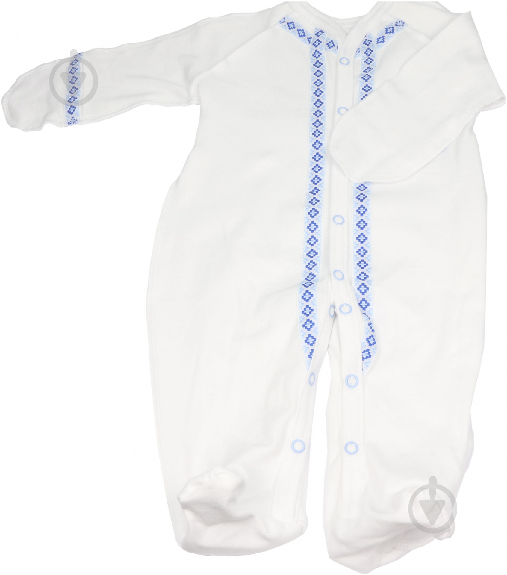 Человечек Sweet baby Орнамент р.62 белый с голубым 015.400.1 г - фото 1