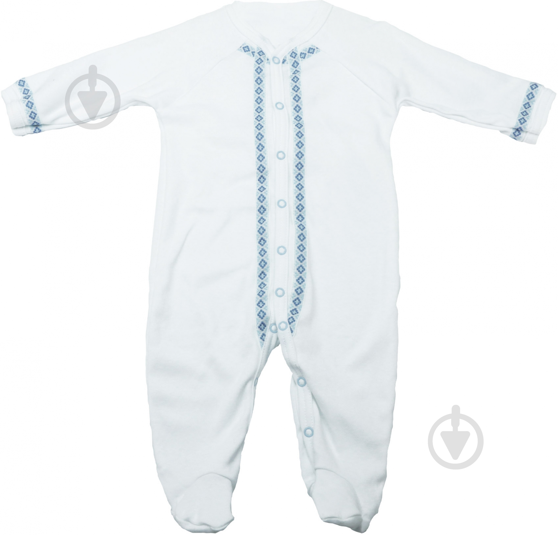 Человечек Sweet baby Орнамент р.68 белый с голубым 015.400.1 г - фото 1