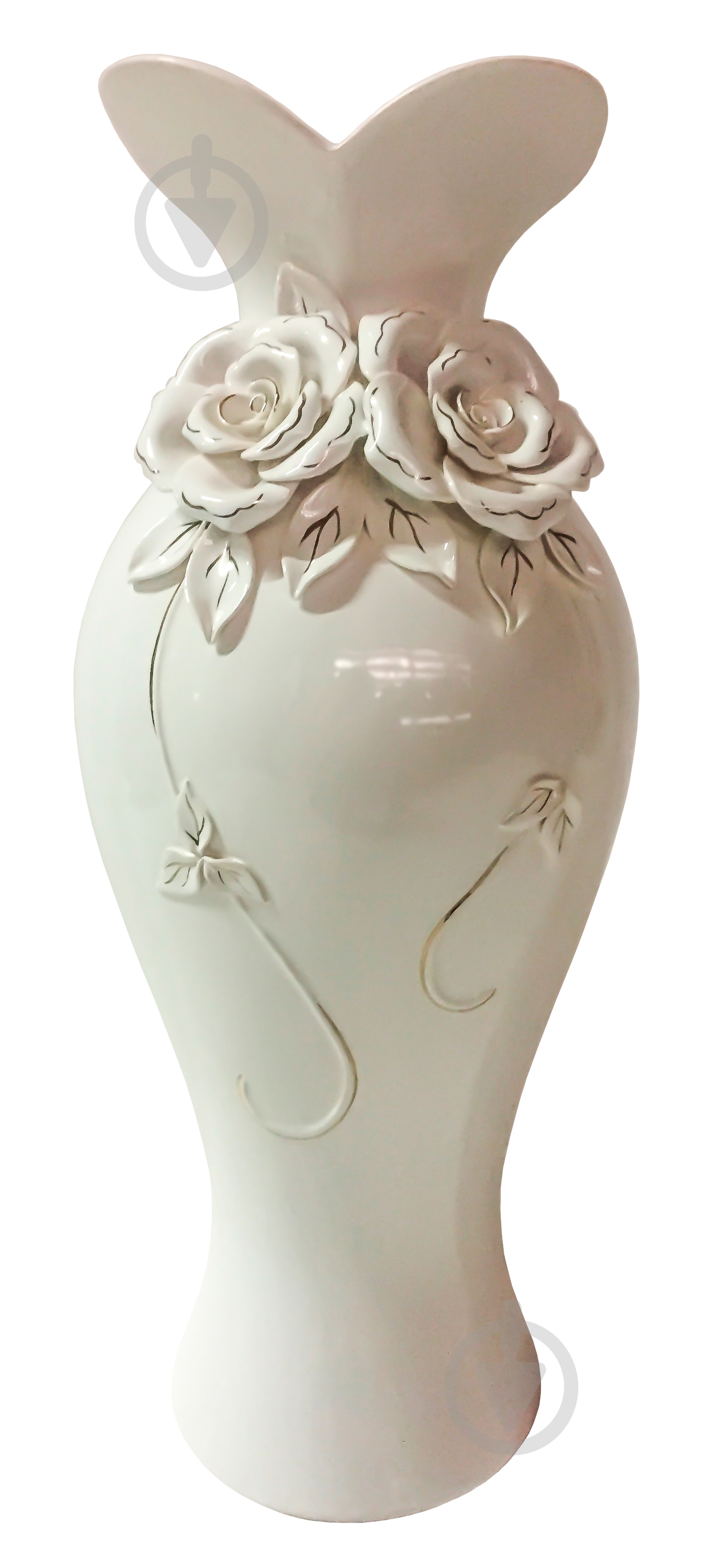 Ваза керамическая белая Жаклин 47 см - фото 1 Ваза керамическая белая Жаклин 47 см - фото 1