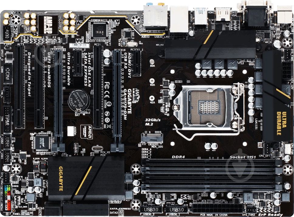 Материнская плата Gigabyte GA-H170-D3H (Socket 1151, Intel H170, ATX) - фото 1