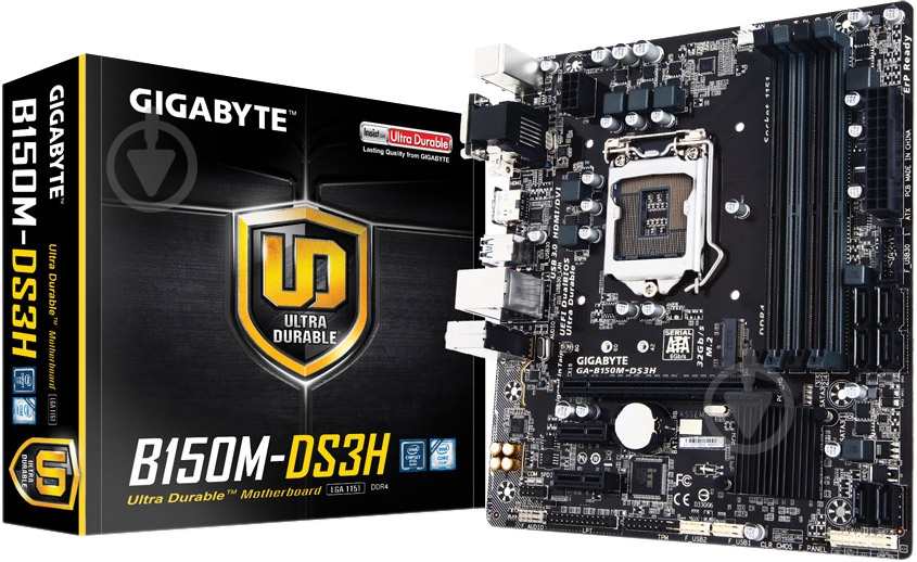 Материнська плата Gigabyte GA-B150M-DS3H (Socket 1151, Intel B150, mirco ATX) - фото 4