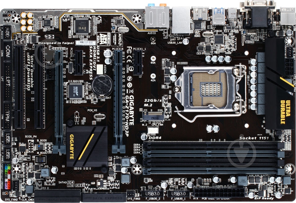 Материнская плата Gigabyte GA-Z170-HD3P (Socket 1151, Intel Z170, ATX) - фото 1