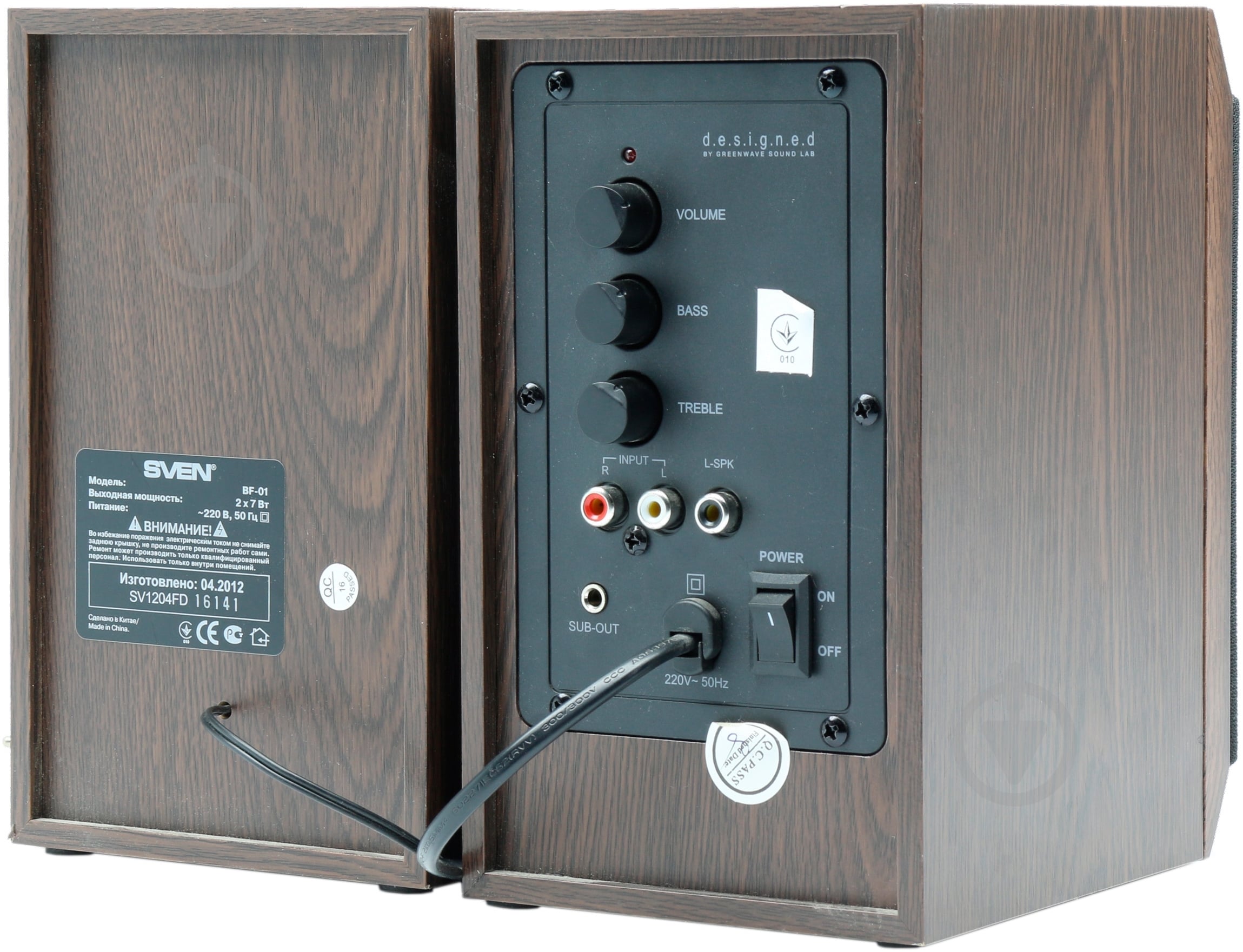 Акустическая система Sven BF-01 2.0 dark oak - фото 3
