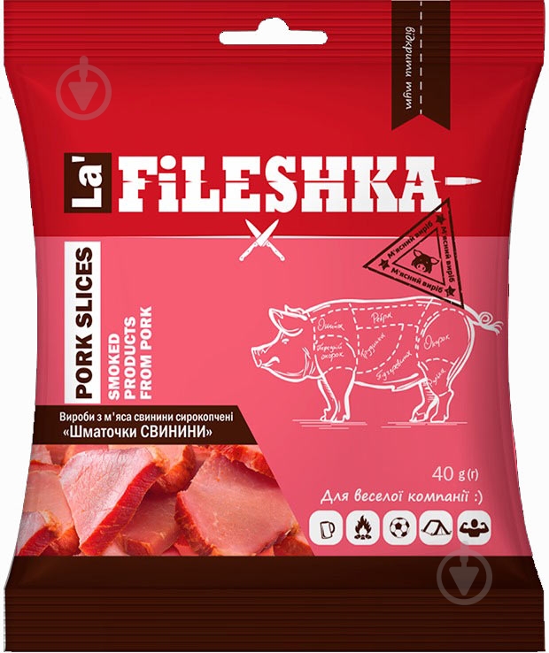 Закуска La'Fileshka кусочки свинины 40 г - фото 1