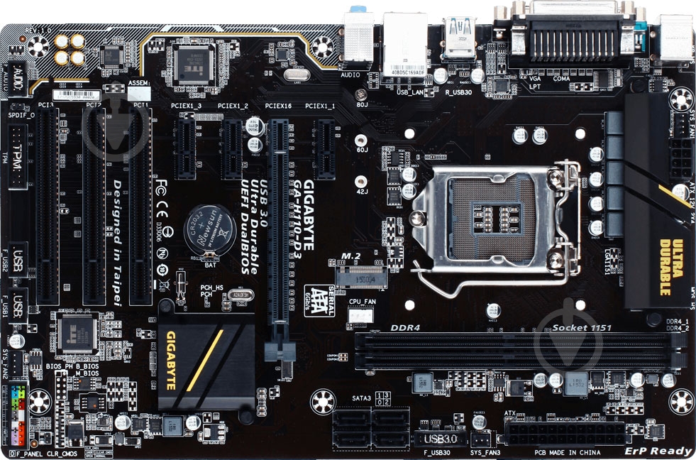 Материнська плата Gigabyte GA-H110-D3 (Socket 1151, Intel H110, ATX) - фото 1