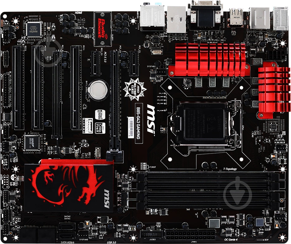 Материнська плата MSI B85-G43 GAMING (Socket 1150, Intel B85, ATX) - фото 1 Материнська плата MSI B85-G43 GAMING (Socket 1150, Intel B85, ATX) - фото 1