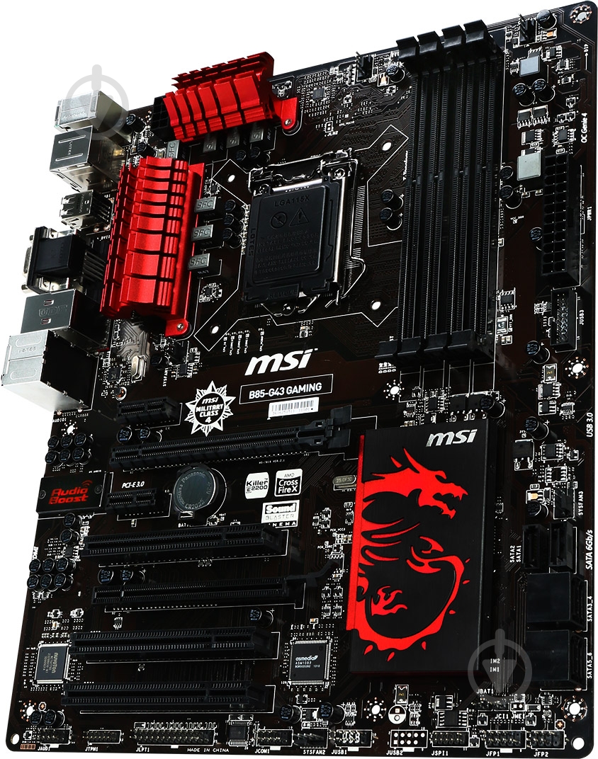 Материнська плата MSI B85-G43 GAMING (Socket 1150, Intel B85, ATX) - фото 3 Материнська плата MSI B85-G43 GAMING (Socket 1150, Intel B85, ATX) - фото 3
