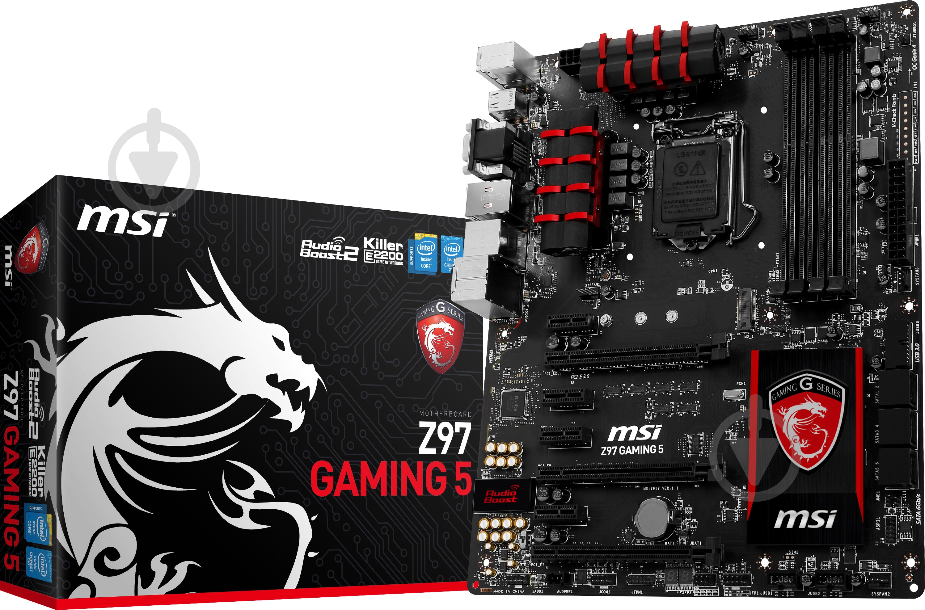 Материнська плата MSI Z97 GAMING 5 (Socket 1150, Intel Z97, ATX) - фото 6 Материнська плата MSI Z97 GAMING 5 (Socket 1150, Intel Z97, ATX) - фото 6