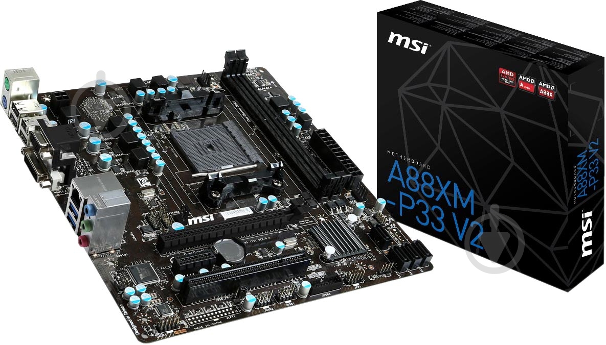 Материнская плата MSI A88XM-P33 V2 (Socket FM2+, AMD A88X, mirco ATX) - фото 5