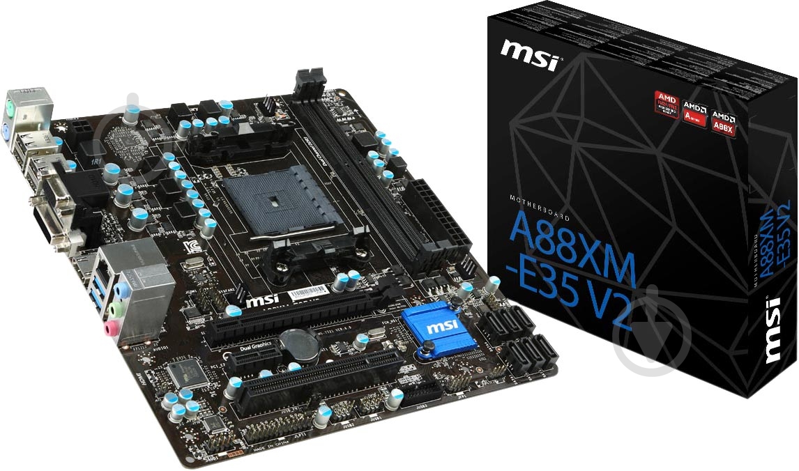 Материнская плата MSI A88XM-E35 V2 (Socket FM2+, AMD A88X, mirco ATX) - фото 5