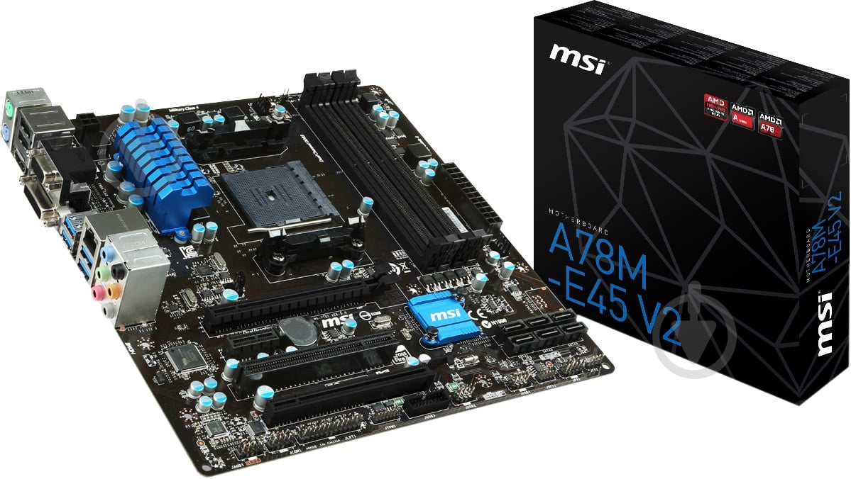 Материнская плата MSI A78M-E45 V2 (Socket FM2+, AMD A78, mirco ATX) - фото 5