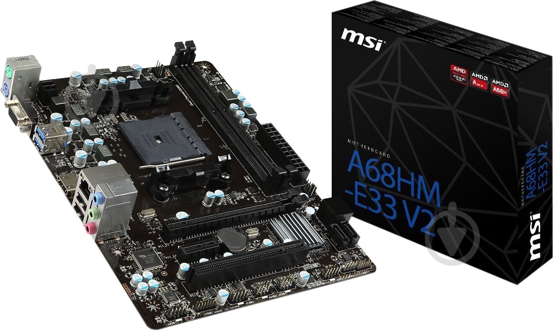 Материнская плата MSI A68HM-E33 V2 (Socket FM2+, AMD A68H, mirco ATX) - фото 5