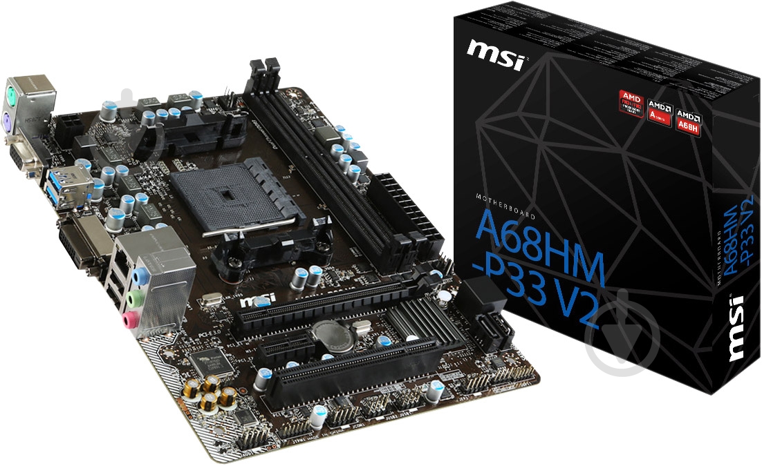Материнская плата MSI A68HM-P33 V2 (Socket FM2+, AMD A68H, mirco ATX) - фото 5