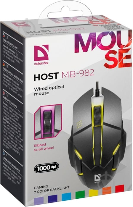 Мышь Defender Host MB-982 Black (52982) - фото 3 Мышь Defender Host MB-982 Black (52982) - фото 3