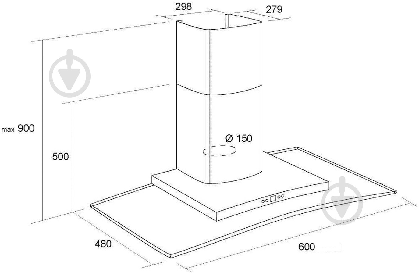 Вытяжка Pyramida HEE 91 (B-600mm) - фото 7