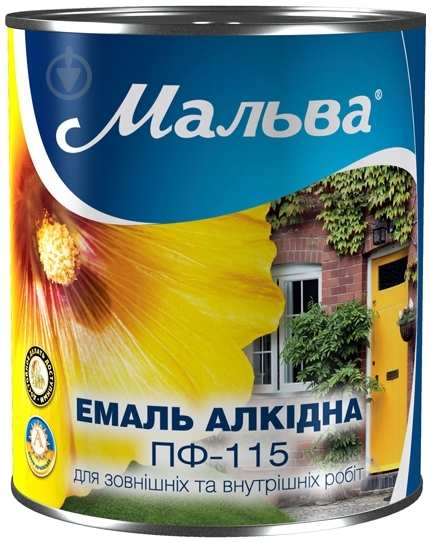 Эмаль Мальва® алкидная ПФ-115 88 темно-коричневый глянец 2,8 кг - фото 1