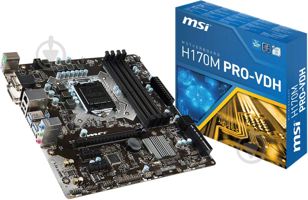 Материнская плата MSI H170M PRO-VDH (Socket 1151, Intel H170, mirco ATX) - фото 5 Материнская плата MSI H170M PRO-VDH (Socket 1151, Intel H170, mirco ATX) - фото 5