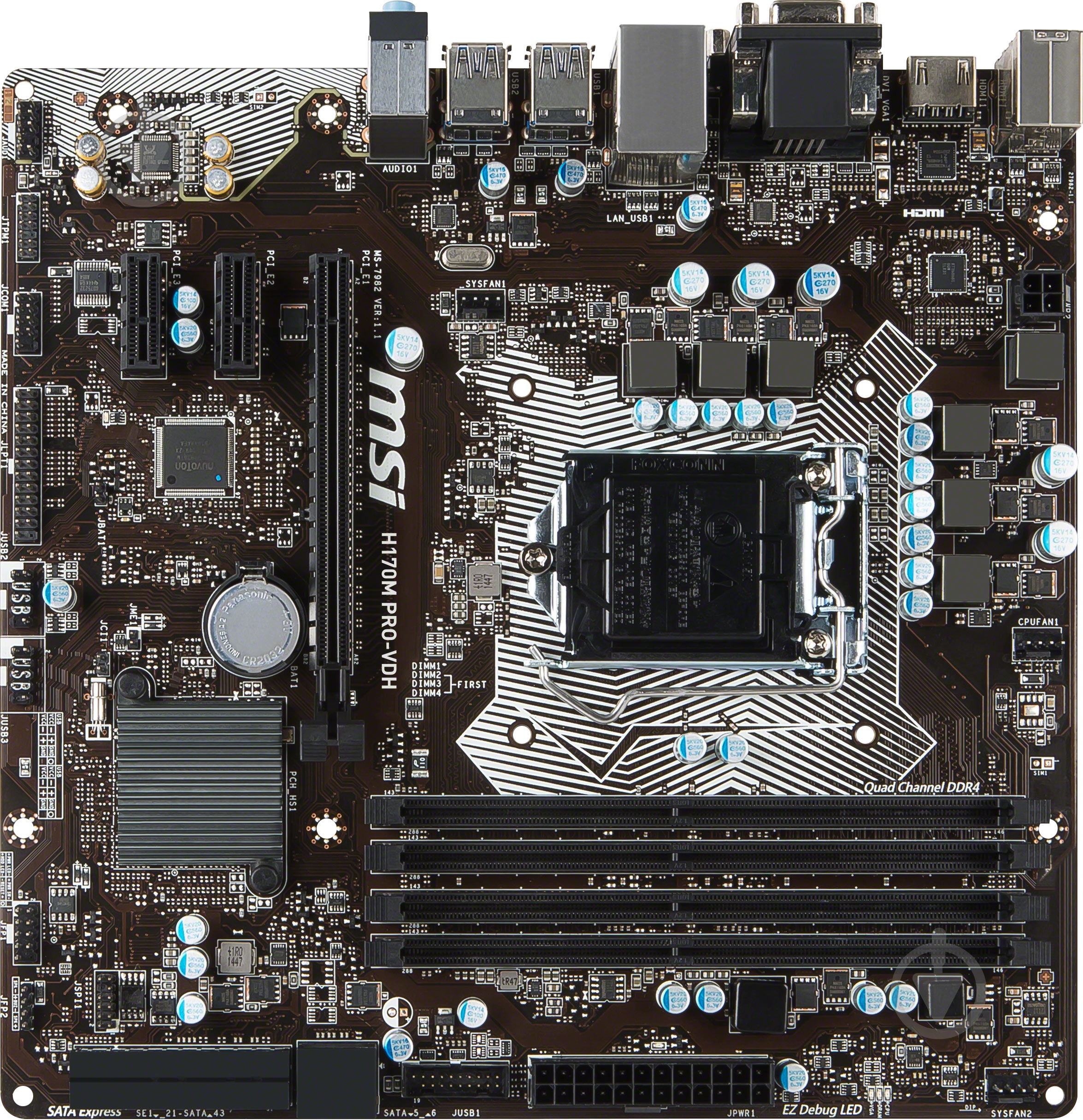 Материнская плата MSI H170M PRO-VDH (Socket 1151, Intel H170, mirco ATX) - фото 1 Материнская плата MSI H170M PRO-VDH (Socket 1151, Intel H170, mirco ATX) - фото 1