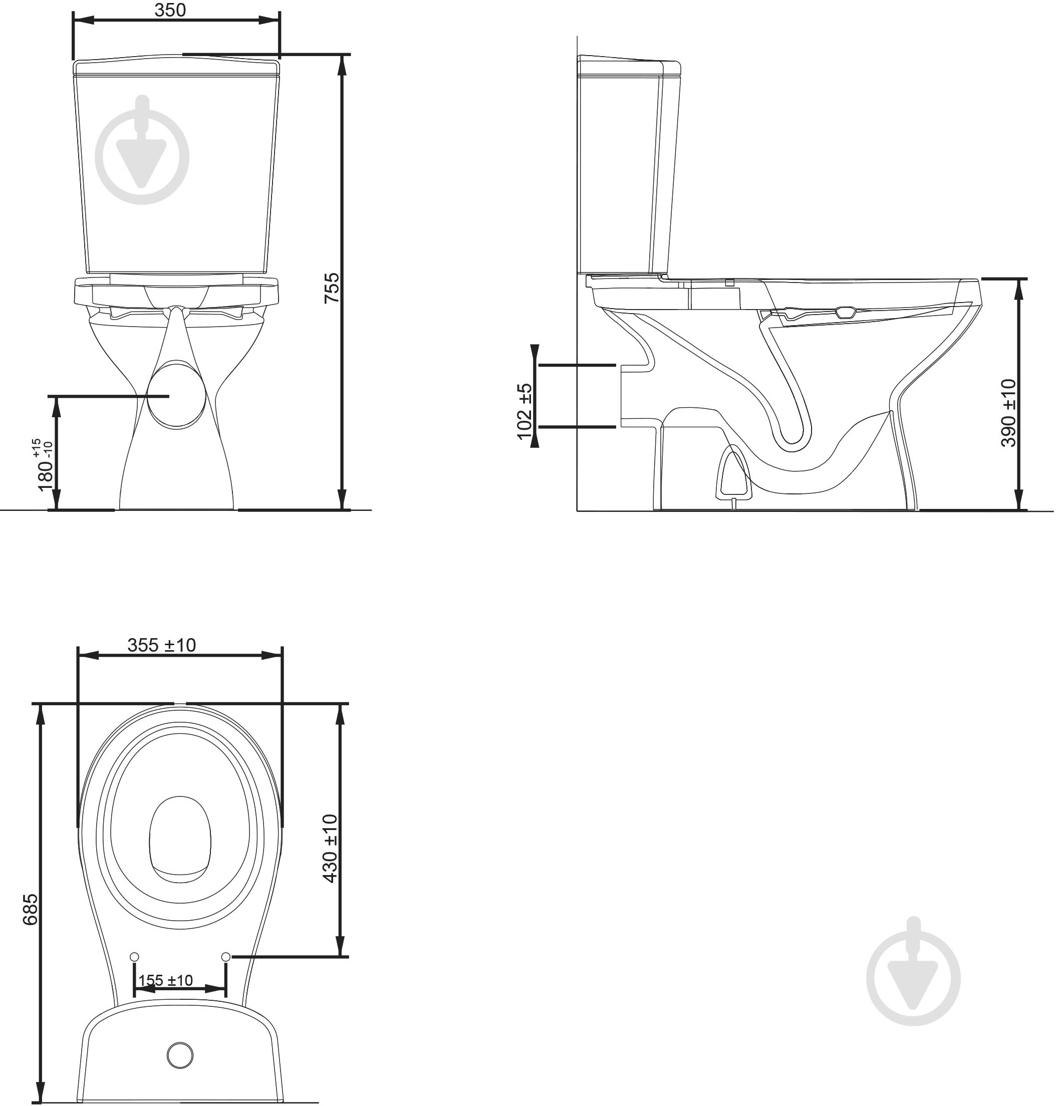 Унитаз-компакт VOLLE Maro 13-52-334 - фото 2 Унитаз-компакт VOLLE Maro 13-52-334 - фото 2