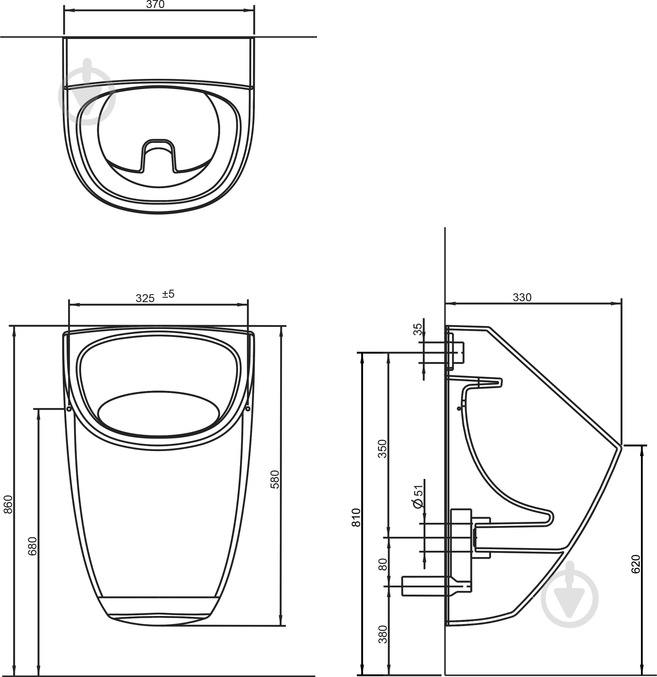 Писсуар VOLLE Maro 13-52-888 - фото 2 Писсуар VOLLE Maro 13-52-888 - фото 2
