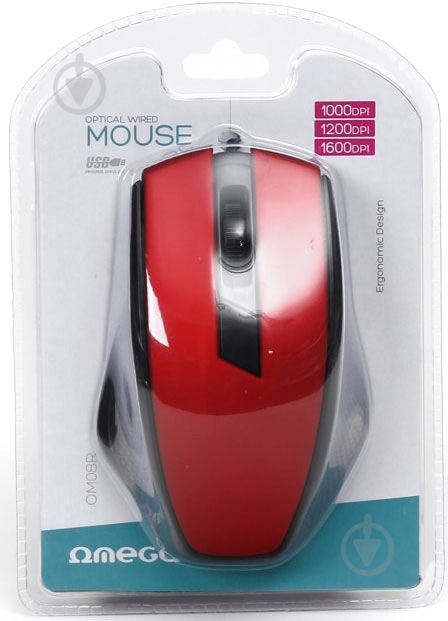 Миша Omega OM08R red - фото 5 Миша Omega OM08R red - фото 5