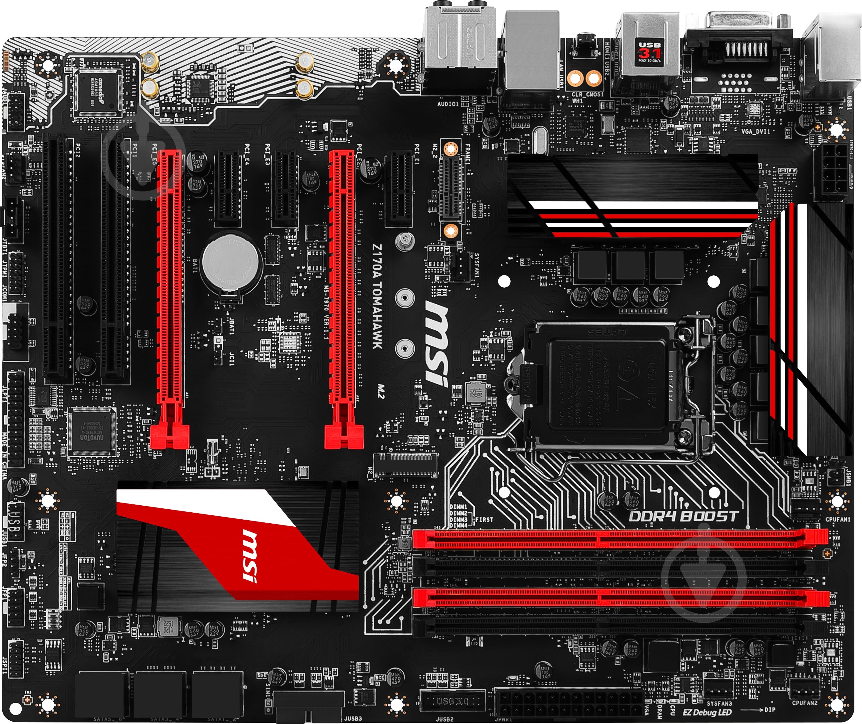Материнская плата MSI Z170A TOMAHAWK (Socket 1151, Intel Z170, ATX) - фото 1