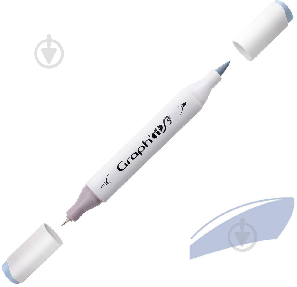 Маркер двусторонний Graph'it GI89104 холодный серый 4 - фото 1