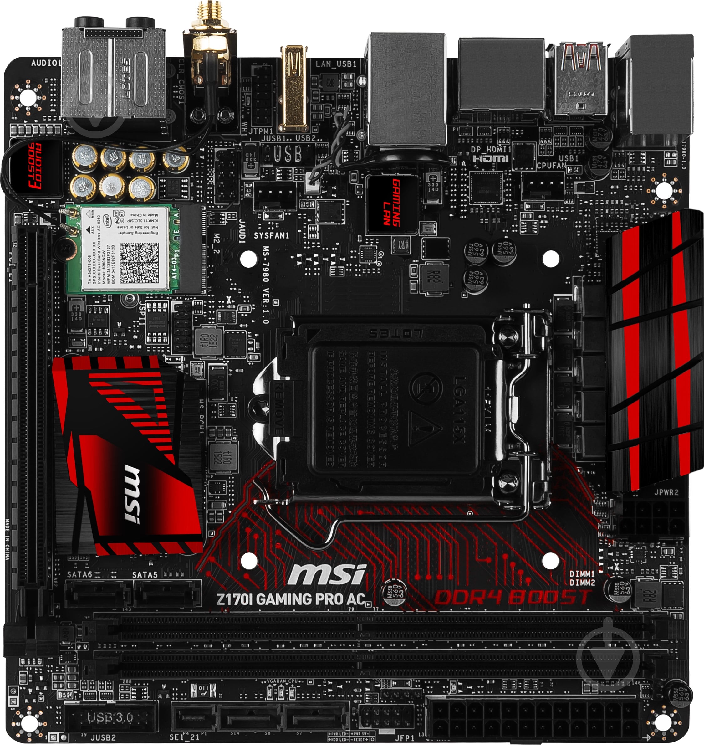 Материнская плата MSI Z170I GAMING PRO AC (Socket 1151, Intel Z170, mini ITX) - фото 1