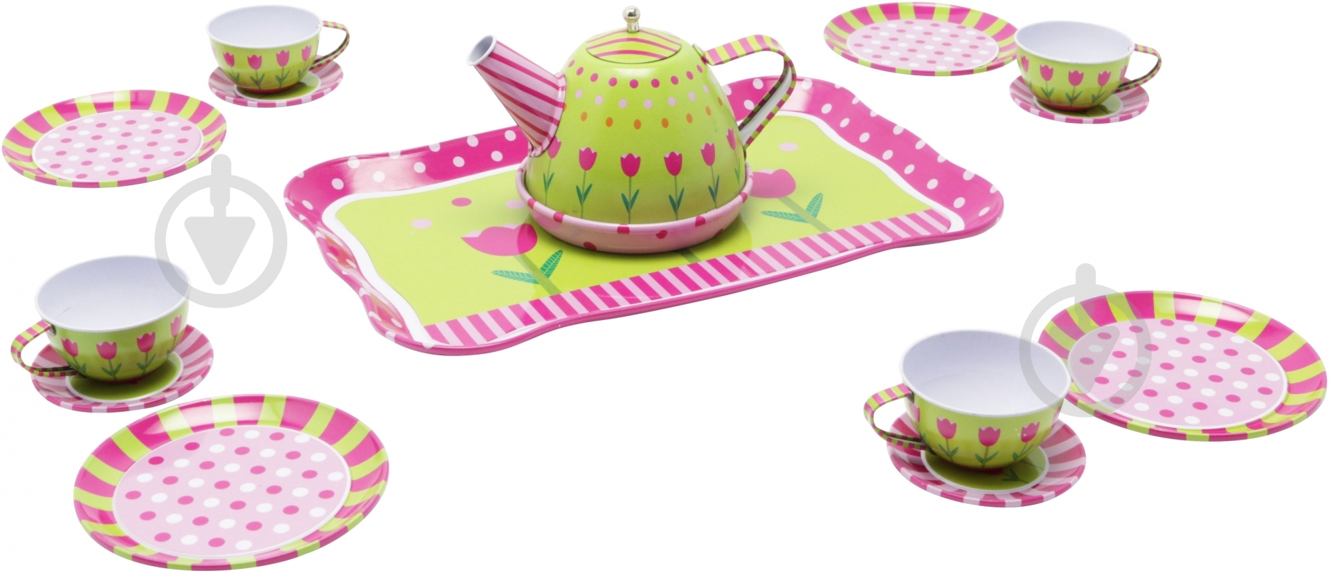 Игровой набор Tin kitchen tea set Чайный сервиз жестяной Полянка S053D - фото 1 Игровой набор Tin kitchen tea set Чайный сервиз жестяной Полянка S053D - фото 1