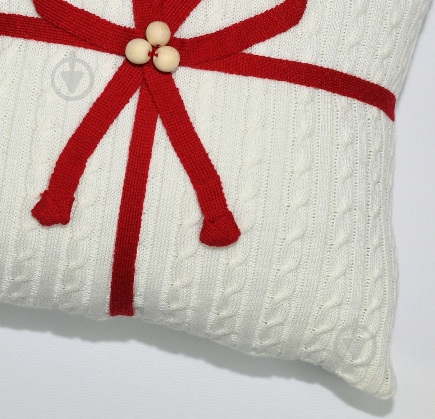 Подушка декоративная с бантом 30x30 см 233 Белая Прованс - фото 3 Подушка декоративная с бантом 30x30 см 233 Белая Прованс - фото 3