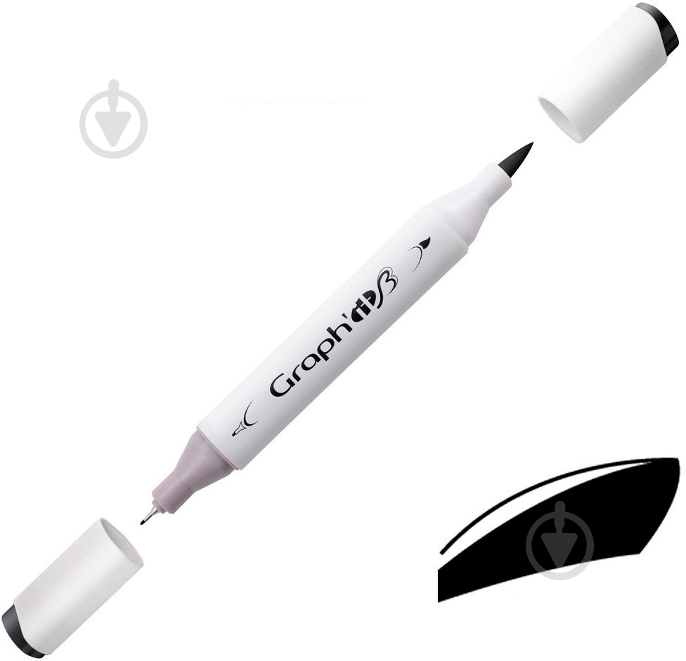 Маркер двусторонний Graph'it GI89909 черный - фото 1